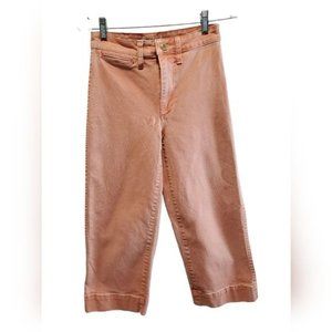 Madewell Capri Denim Orange weight leg High Waist Size 25P